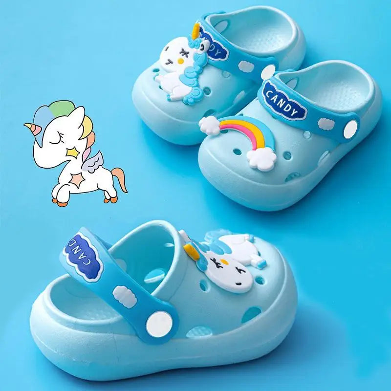 0-16y Kids Mules & Clogs Summer Children Sandals Baby Girls Boys Garden Shoes Soft Sole Anti-Slippery Slippers Cartoon Slides y1