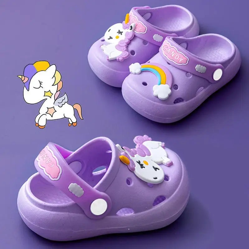0-16y Kids Mules & Clogs Summer Children Sandals Baby Girls Boys Garden Shoes Soft Sole Anti-Slippery Slippers Cartoon Slides y1