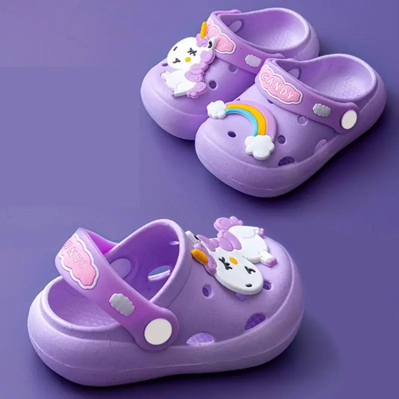 0-16y Kids Mules & Clogs Summer Children Sandals Baby Girls Boys Garden Shoes Soft Sole Anti-Slippery Slippers Cartoon Slides y1