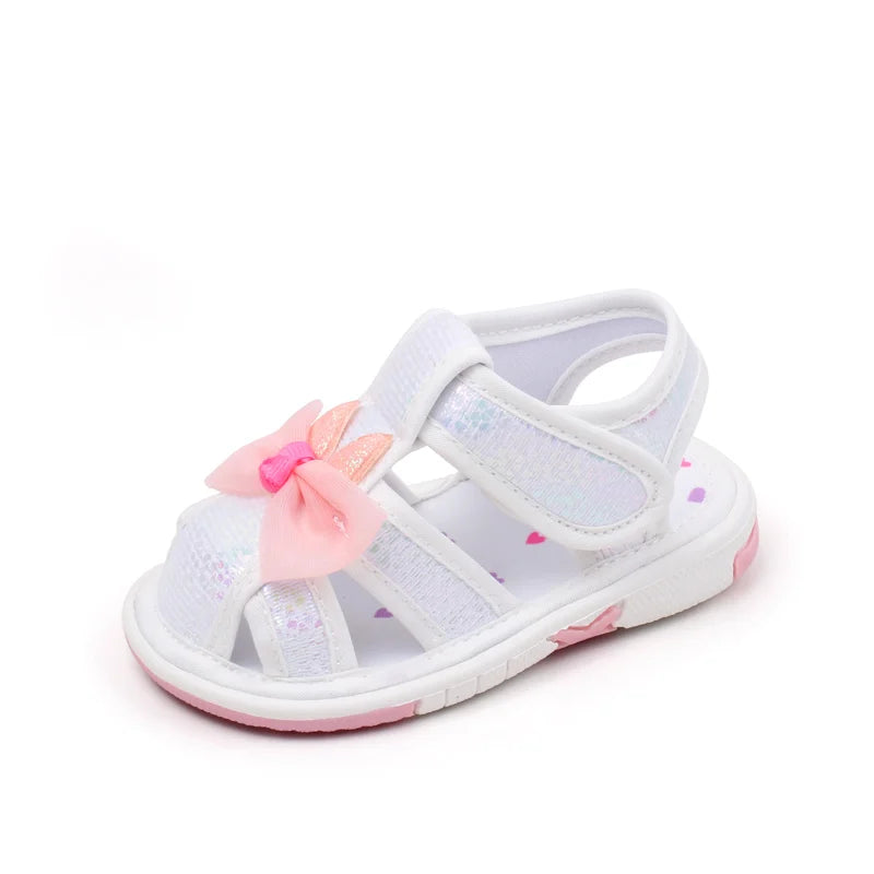 Baby Squeaky Shoes Summer Sandal High Quality Funny Toddler Sound Prewalking Sneaker Cute Butterfly-Bowknot for Kid Girls MY2401