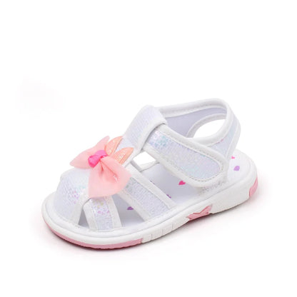 Baby Squeaky Shoes Summer Sandal High Quality Funny Toddler Sound Prewalking Sneaker Cute Butterfly-Bowknot for Kid Girls MY2401
