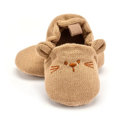 Infant Toddler Slippers Baby Boys Girls Knited Crib Shoes Cute Cartoon Mouse Panda Anti-slip Prewalker Baby Slippers