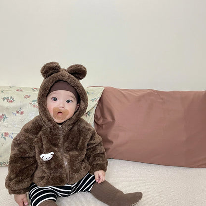 Children's Coat: Autumn and Winter Style, Foreign Children's Hooded and Thick Top, Baby Child Plus Cotton Clothing