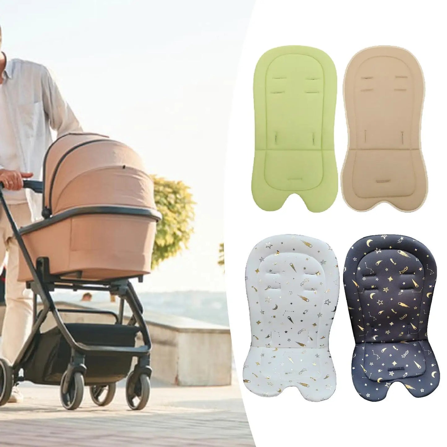 Carriage Cushion Universal Breathable Easy to Clean Portable Kids Stroller Seat Pad Baby Seat Pad Liner for Toddlers Girls Kids