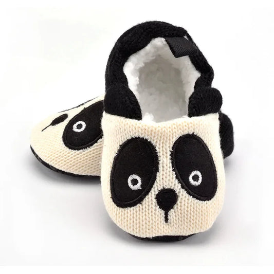 Infant Toddler Slippers Baby Boys Girls Knited Crib Shoes Cute Cartoon Mouse Panda Anti-slip Prewalker Baby Slippers