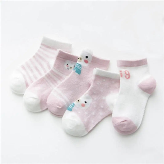 5Pairs Cartoons Infant Cotton Soft Newborn Boy Children Accessories Baby Clothes Baby Socks Toddler Socks for Girls