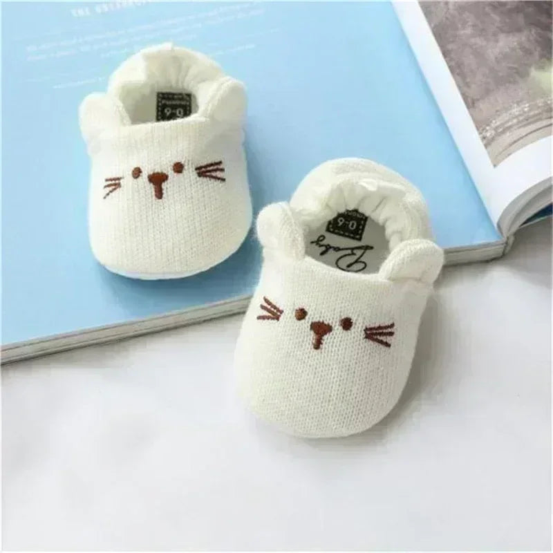 Infant Toddler Slippers Baby Boys Girls Knited Crib Shoes Cute Cartoon Mouse Panda Anti-slip Prewalker Baby Slippers