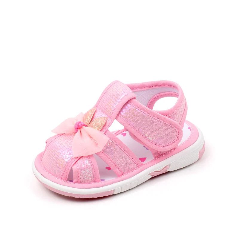 Baby Squeaky Shoes Summer Sandal High Quality Funny Toddler Sound Prewalking Sneaker Cute Butterfly-Bowknot for Kid Girls MY2401