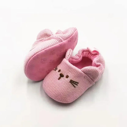 Infant Toddler Slippers Baby Boys Girls Knited Crib Shoes Cute Cartoon Mouse Panda Anti-slip Prewalker Baby Slippers